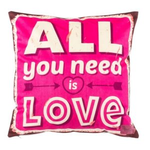 NEEDLOVE coussin 45x45cm imprimé rose velours