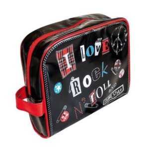 ROCK – Trousse de Voyage Noire Imprimée I Love Rock N Roll