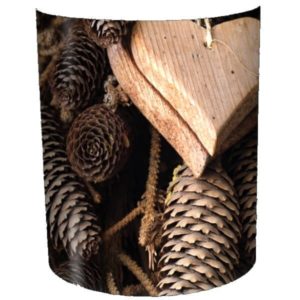 CHARME – Applique Murale PVC – Imprimé Pommes de Pin Duo de Coeur