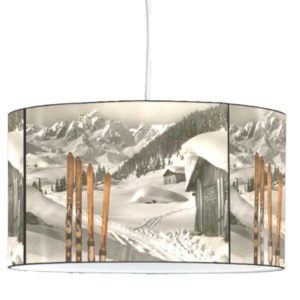 MODANE – Suspension Ronde PVC – Lustre – Plafonnier Imprimé Ski