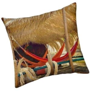 BAHIA – Coussin 40 x 40 – Imprimé Hamac Plage Tropicale