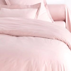 BERTILLE – Housse de Couette 220 x 240 – Uni Rose Clair