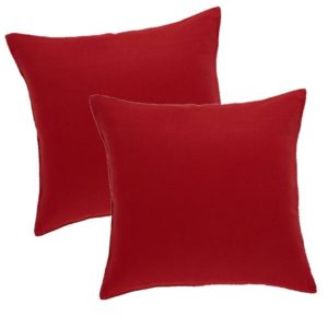 CAPUCINE – 2 Housses de Coussin 40 x 40 cm – Uni Rouge