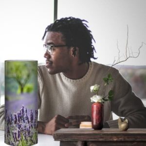 EYRAGUES – Lampe de Chevet 30 cm – Imprimé Sud Lavande