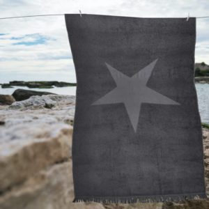 PYLA – Drap de Bain 90 x 160 – Motif Etoile – Gris Anthracite