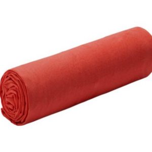 BARCARES – Drap Housse 140 x 190 – Lin Lavé – Uni Rouge