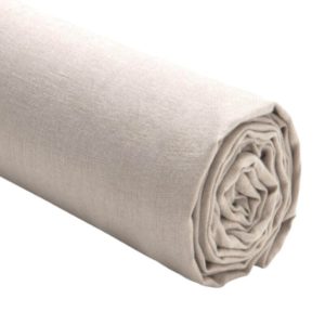 VILLERS – Drap Housse 140 x 190 cm – Lin Lavé – Uni Beige