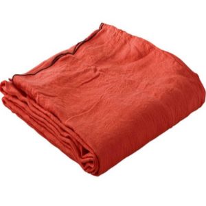 BARCARES – Drap Plat 240 x 300 cm – Lin Lavé – Uni Rouge