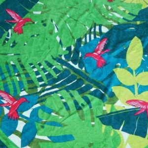 Serviette de Plage Ronde – Eponge Velours – Motif Exotique