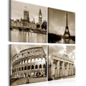 URBAIN – Tableau Capitales – 4 Cadres – 40 x 40 cm