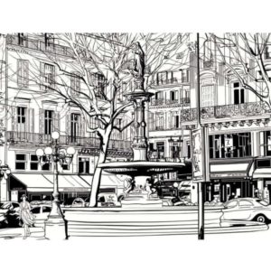 PARIS – Papier Peint Panoramique – Fontaine Parisienne