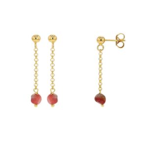 ELODIE – Boucles d&rsquo;Oreilles – Argent Doré Tourmaline