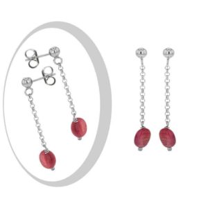 ELODIE – Boucles d&rsquo;Oreilles Argent Platinium Tourmaline