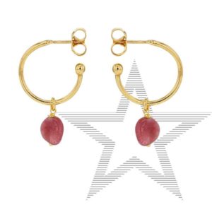 ELODIE – Boucles d&rsquo;Oreilles – Demi-Créoles – Argent Doré