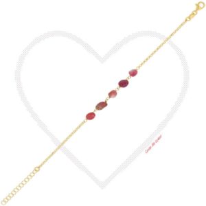 ELODIE – Bracelet – Argent Doré – Tourmaline Rose