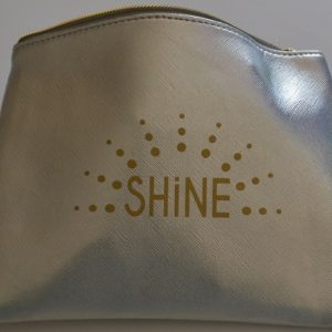 SHINE pochette plate, argent glitter, irisée de paillettes 20×15 cm
